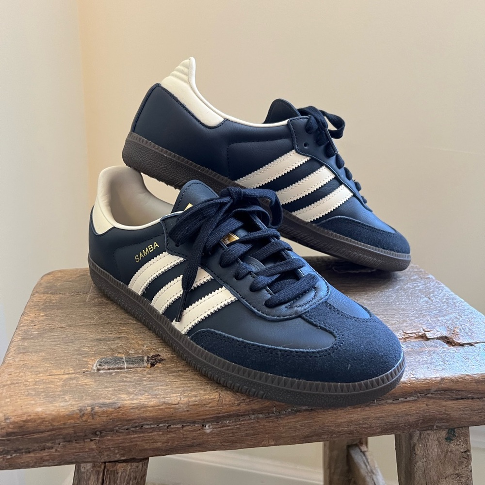 New! Adidas Samba OG Night/Navy Cream/White Sneakers Unisex M6.5/W7.5